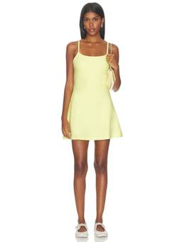 Beyond Yoga - Midweight Verve Women's Sleeveless Jersey Mini Dress Electric Lime