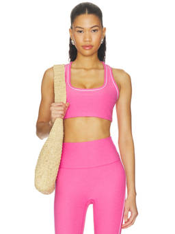 Beyond Yoga - Spacedye Women's Wirefree Racerback Sports Bra Pink