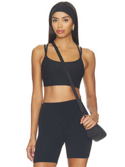 Beyond Yoga - Spacedye Women's Strappy Styled Back Sports Bra Navy Blue