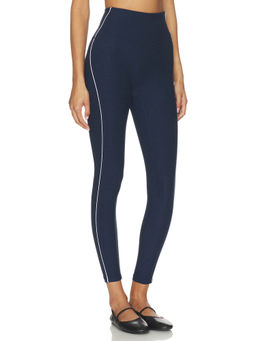 Beyond Yoga - Spacedye Streamline Women's High-Waist Side Stripe Leggings Navy Blue