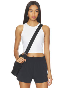Beyond Yoga - Garment Dye Rib Women's Sleeveless Cropped Tank Top Off White