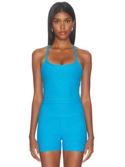 Beyond Yoga - Spacedye Women's Slim Racerback Cropped Tank Top Malibu Lagoon Heather