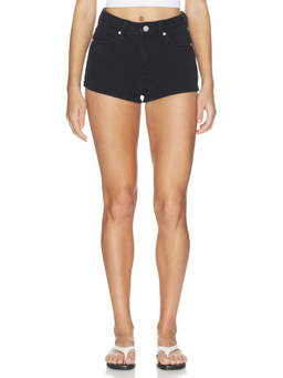 BLANKNYC - Cotton Women's Mid-Waist 5-Pocket Denim Shorts Black