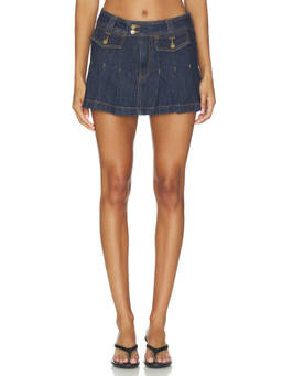 BLANKNYC - Pleated Women's Denim Mini Skirt Blue