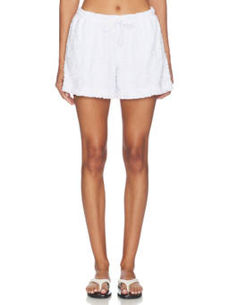 Bobi by Revolve - Boxer Women's Drawstring French Terry Training Shorts White