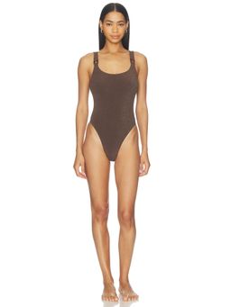 Bond Eye - Ring Maddox Women's Lurex Knit One-Piece Swimsuit Walnut