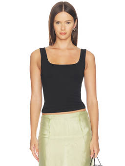 BARELOOM - Dawn Women's Sleeveless Square Neck Tank Top Black