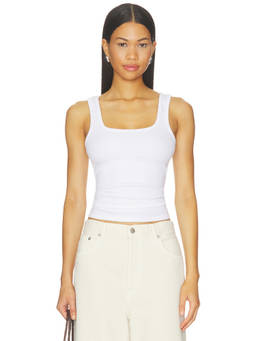 BARELOOM - Ribbed Women's Stretch Cotton-Modal Tank Top White