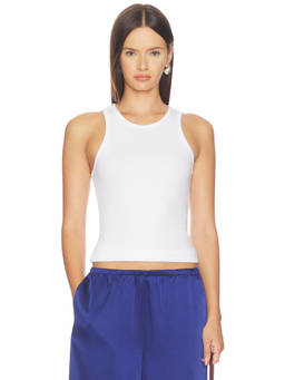 BARELOOM - Desert Women's Ribbed Sleeveless Racer Back Tank Top White