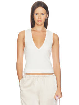 BARELOOM - Canyon Women's Supima Cotton Deep V-Neck Tank Top White