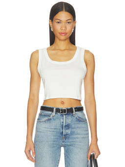 BARELOOM - Oasis Women's Ribbed Sleeveless Crop Tank Top White