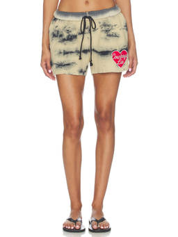 Boys Lie - Cowboys Lie Women's Brushed Fleece Drawstring Shorts Sand Multi