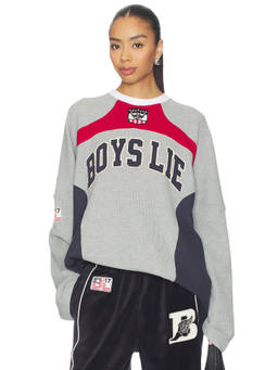 Boys Lie - Goal Digger Women's Oversized Waffle-Knit Pullover Grey