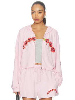 Boys Lie - Dating Certified Women's Cropped Graphic Zip-Up Hoodie Pink