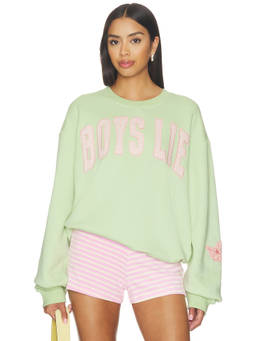 Boys Lie - Razzle Dazzle Women's Logo Drop Shoulder Sweatshirt Green
