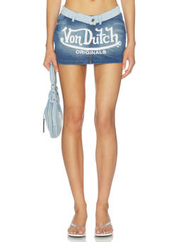 Boys Lie - X Von Dutch Women's Graphic Pull-On Mini Skirt Blue