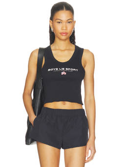 Boys Lie - Sport Randy Women's Graphic Rib Knit Tank Top Black