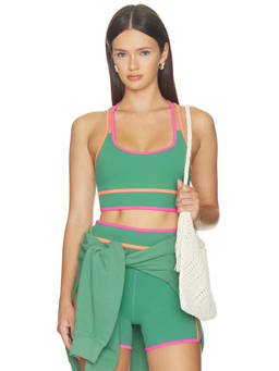 BEACH RIOT - Anari Women's Removable Pads Racerback Sports Bra Rally Green