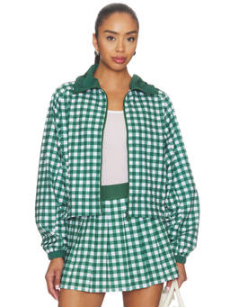 BEACH RIOT - Casen Women's Hooded Zippered Windcheater Jacket Green