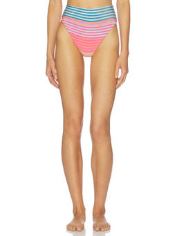 BEACH RIOT - Highway Women's Metallic High-Waist Bikini Bottom Multi-Color