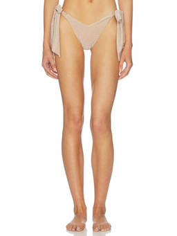 BEACH RIOT - Philippa Women's Side Tie Metallic Bikini Bottom Honey Beige