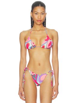 BEACH RIOT - Bijou Women's Padded Halter Neck Bikini Top Multi-Color