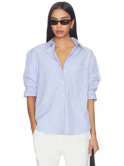 Brochu Walker - Pia Women's Striped Button-Down Shirt Blue