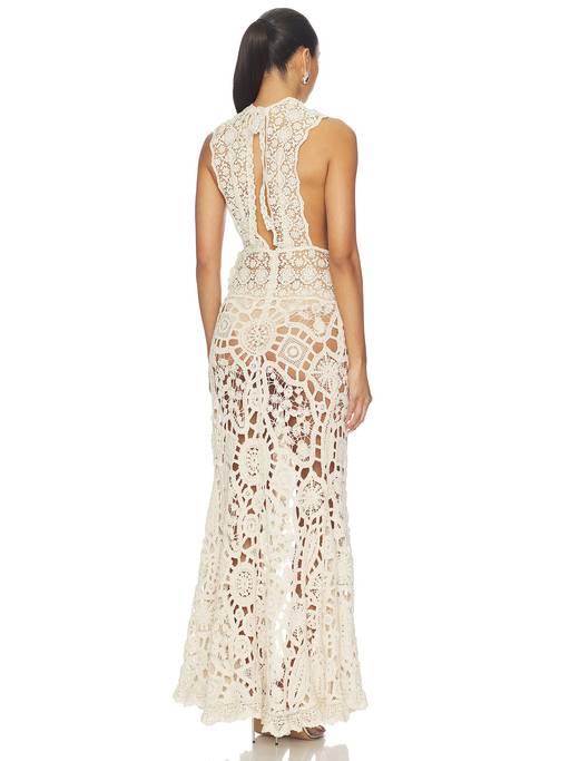 bronx and banco crochet dress Buy Casablanca Women's Sheer Cut-Out Maxi Cream (L) Online Banco elena Color:Butteryellow jovani dresses LaDivine B2313 Fitted Short