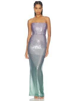 Bronx and Banco - Ibiza Ombre Women's Strapless Sequin Maxi Dress Purple