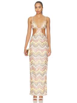 Bronx and Banco - Sonia Women's Sequin Cutout Shoulder Strap Maxi Dress Pink
