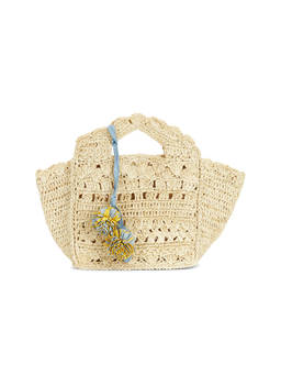 BTB Los Angeles - Mini Woven Raffia Tote Beige