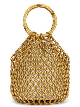 BTB Los Angeles - Rumi Beaded Bucket Bag Gold