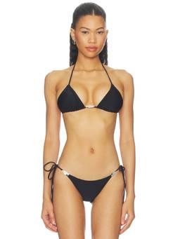 BUCI - Fish Women's Unpadded Halter Neck Bikini Top Black