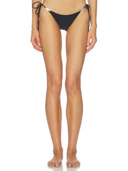 BUCI - Fish Women's Side Tie Reflective Detail Bikini Bottom Black