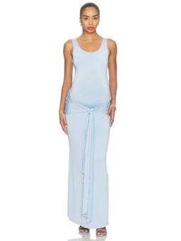 BUMPSUIT - Solene Women's Sleeveless Wrap Maxi Dress Blue