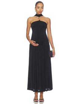 BUMPSUIT - Jasmine Women's Halter Neck Hardware Maxi Dress Black