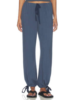 Bella Venice - Bridget Women's Drawstring Pocket Pajamas Indigo