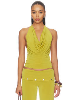 Bella Venice - Elsa Women's Halter Neck Open Back Top Green