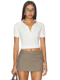 Bella Venice - Polo Women's Stretch Knit Collared Polo Tee White
