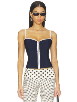 Bella Venice - x REVOLVE Women's Lace Trim Front Hook Corset Navy Blue
