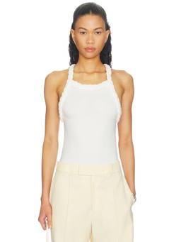 Bevza - Tisto Women's Knot Strap Thong Back Bodysuit White