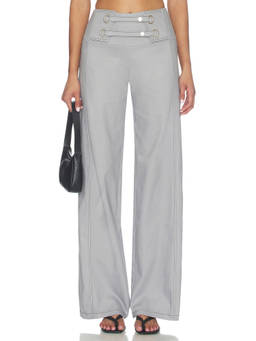 BY.DYLN - x REVOLVE Women's High-Waist Strap Detail Wide Trousers Grey
