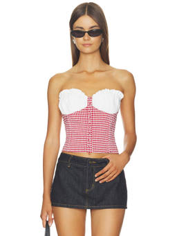 BY.DYLN - Sunniva Women's Strapless Corset Top Cherry