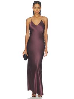 By Malene Birger - Pascale Women's Satin Slip Maxi Dress Aubergine