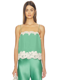 CAMI NYC - Maiya Women's Lace Trim Chiffon Camisole Green