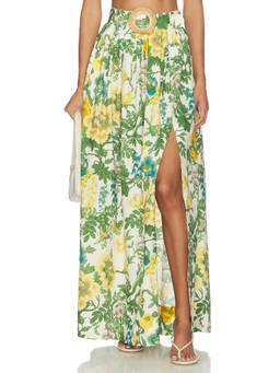 Cara Cara - Greenfield Women's Floral High Waist Maxi Skirt Ivory