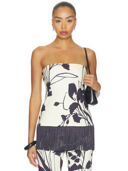 Cara Cara - Benita Women's Strapless Fringe Top Ivory