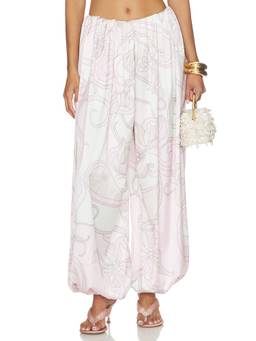 CINCIN - Zepha Women's Elastic Waist Wide-Leg Palazzo Pants Pink
