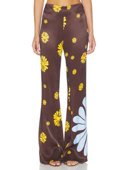 Cala de la Cruz - Nix Women's High-Waist Wide-Leg Palazzo Pants Brown