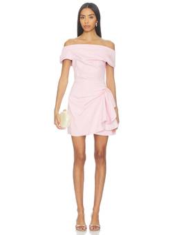 Acler - Mersham Women's Off-Shoulder Gathered Mini Dress Pink
